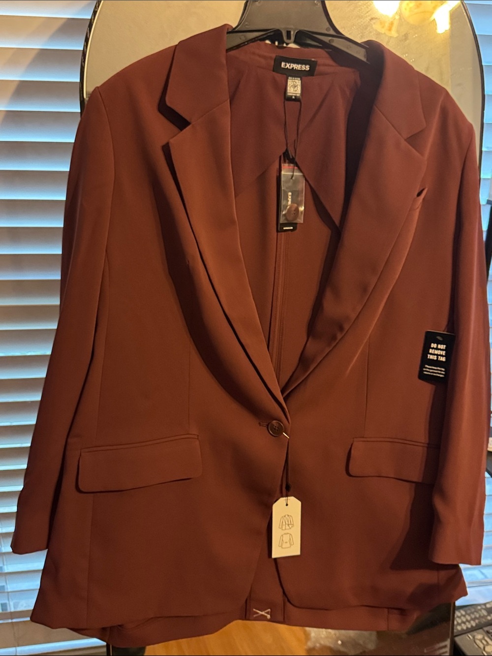 Express Women's Single-Button Blazer - Chestnut Brown